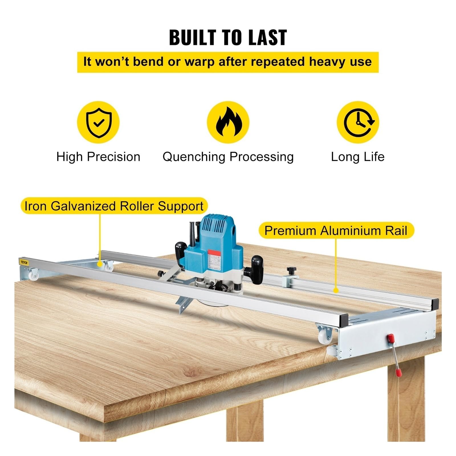 Guida for bordi del router regolabile da 64" / 162 cm, slitta for piallatrice, asse XY, for spianatura legno, fai te for la casa Per uso fai da te