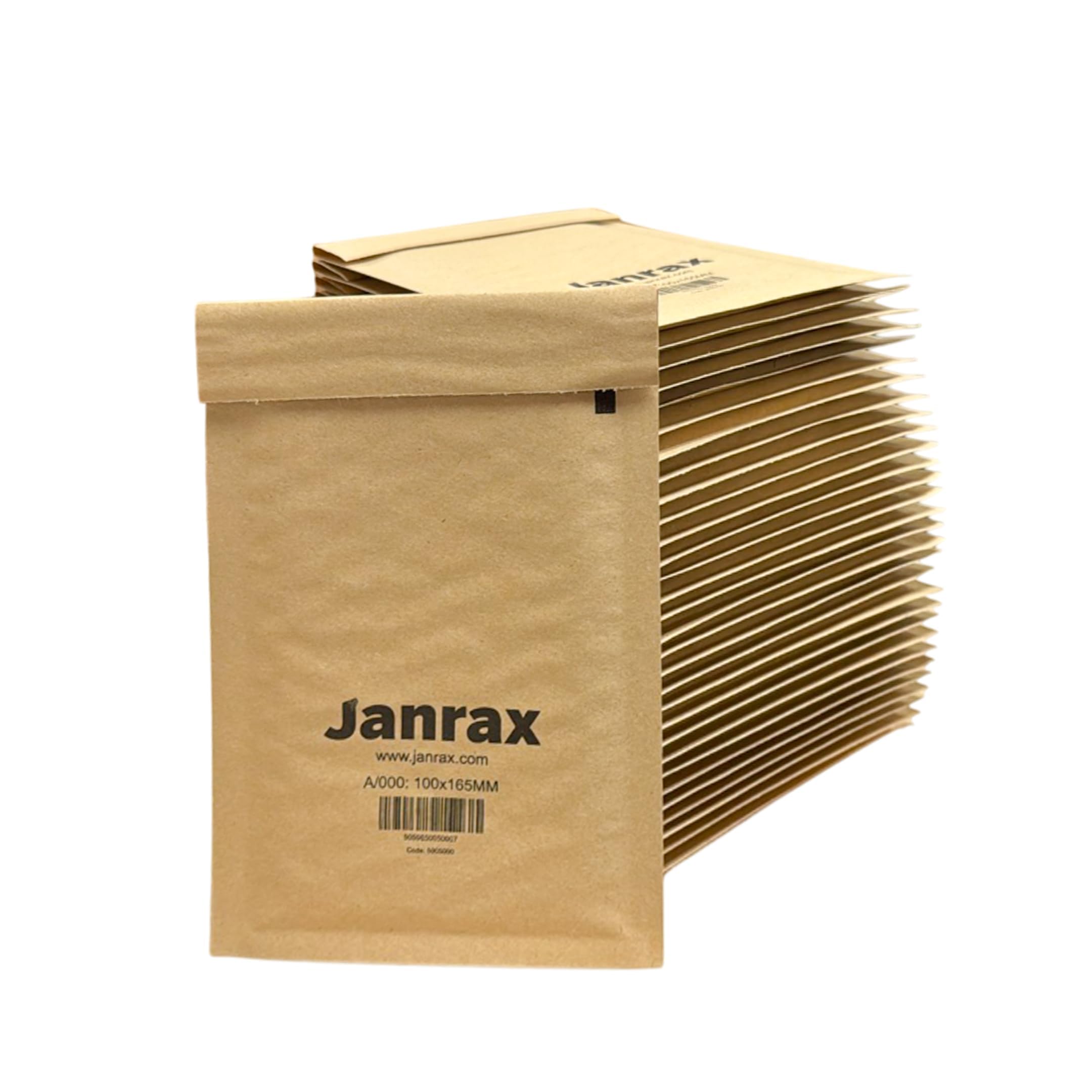 Pack of 50 Bubble Lined Size 000/A Padded Brown Postal Envelopes by Janrax - Parcel, Warehouse, Packaging Supplies