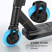 Vista 2 de VOKUL Scooter profesional completo para niños, niñas, adolescentes hasta 6 años Freestyle Tricks Pro Stunt Scooter (azul)