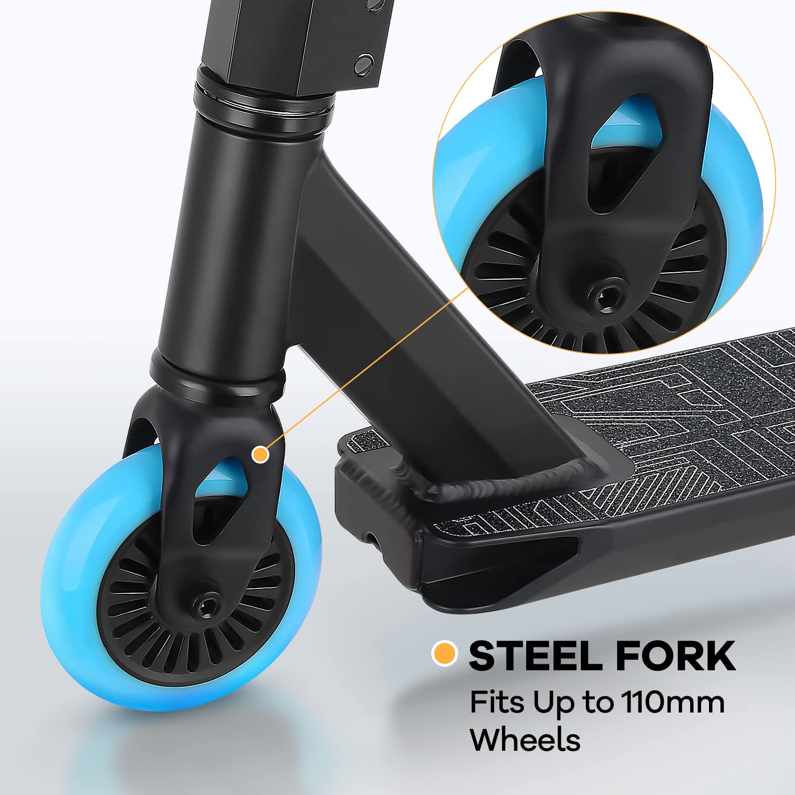 VOKUL Complete Pro Scooter for Kids Boys Girls Teens Up 6 Years - Freestyle Tricks Pro Stunt Scooter(Blue)