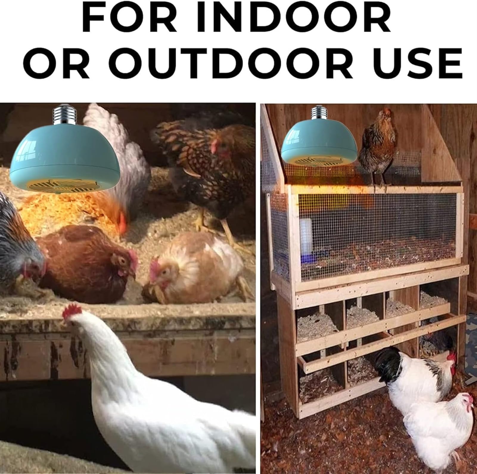 Calentador de gallinero con función de iluminación, calentador de pollo con calor radiante de 150 vatios, calentador de lámpara de calefacción for criadora, calentador de jaula for mascotas, calentado