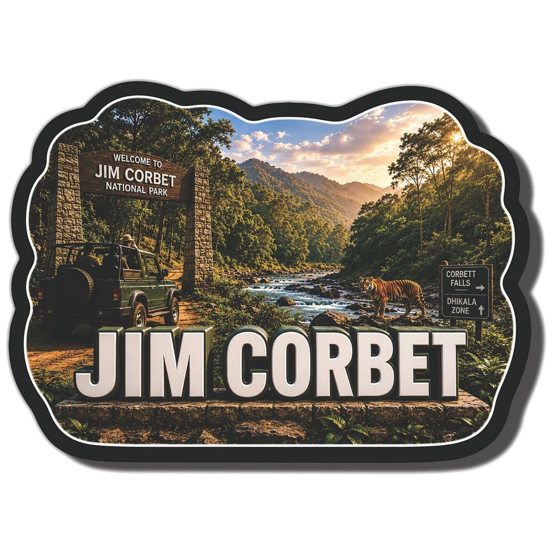 CVANU Jim Corbet Fridge Magnet Set of 2 – MDF Mountain View Travel Souvenir Decorative Refrigerator Magnet | Collectible Gift for Home, Kitchen & Office Decor-picture-43