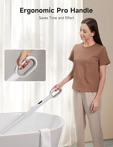 Miniatura 6 de HiCOZY Limpiador eléctrico giratorio HS1 Pro, limpiador de ducha de baño con 6 cabezales de cepillo reemplazables, ángulo de mango de extensión