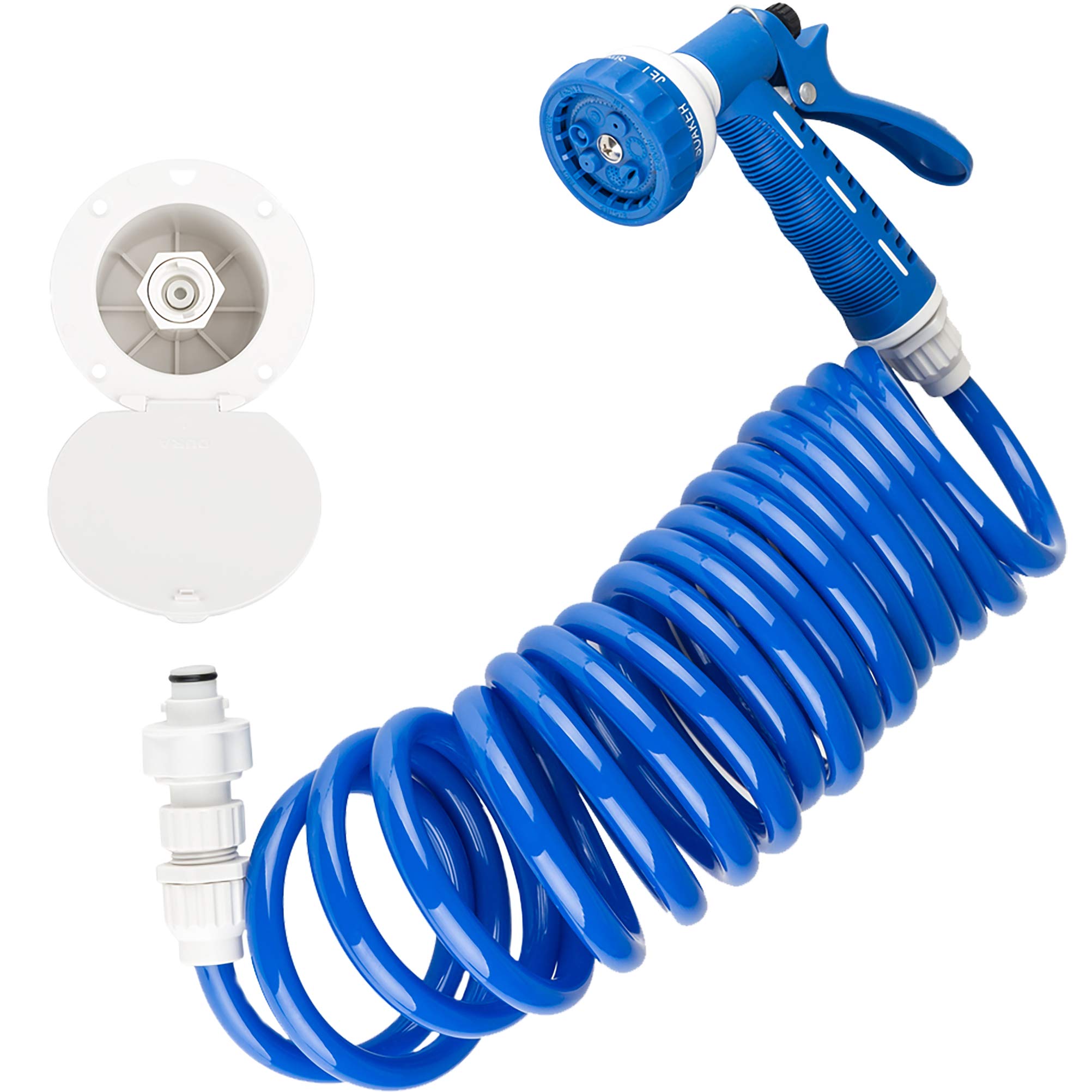 Dura Faucet DF-SA188-WT RV Exterior Detachable Sprayer Dock Kit (White)