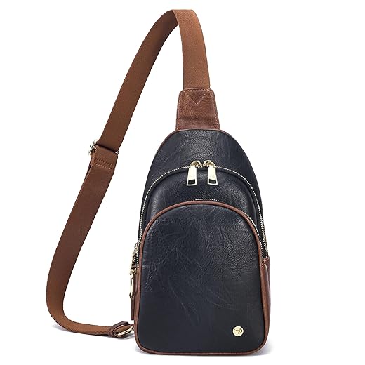 Haytijoe Small Crossbody Purse, Fanny Packs for Women Man Sling Bag Vegan Leather Crossbody Sling Purse for Gifts(Style5-026 Black)