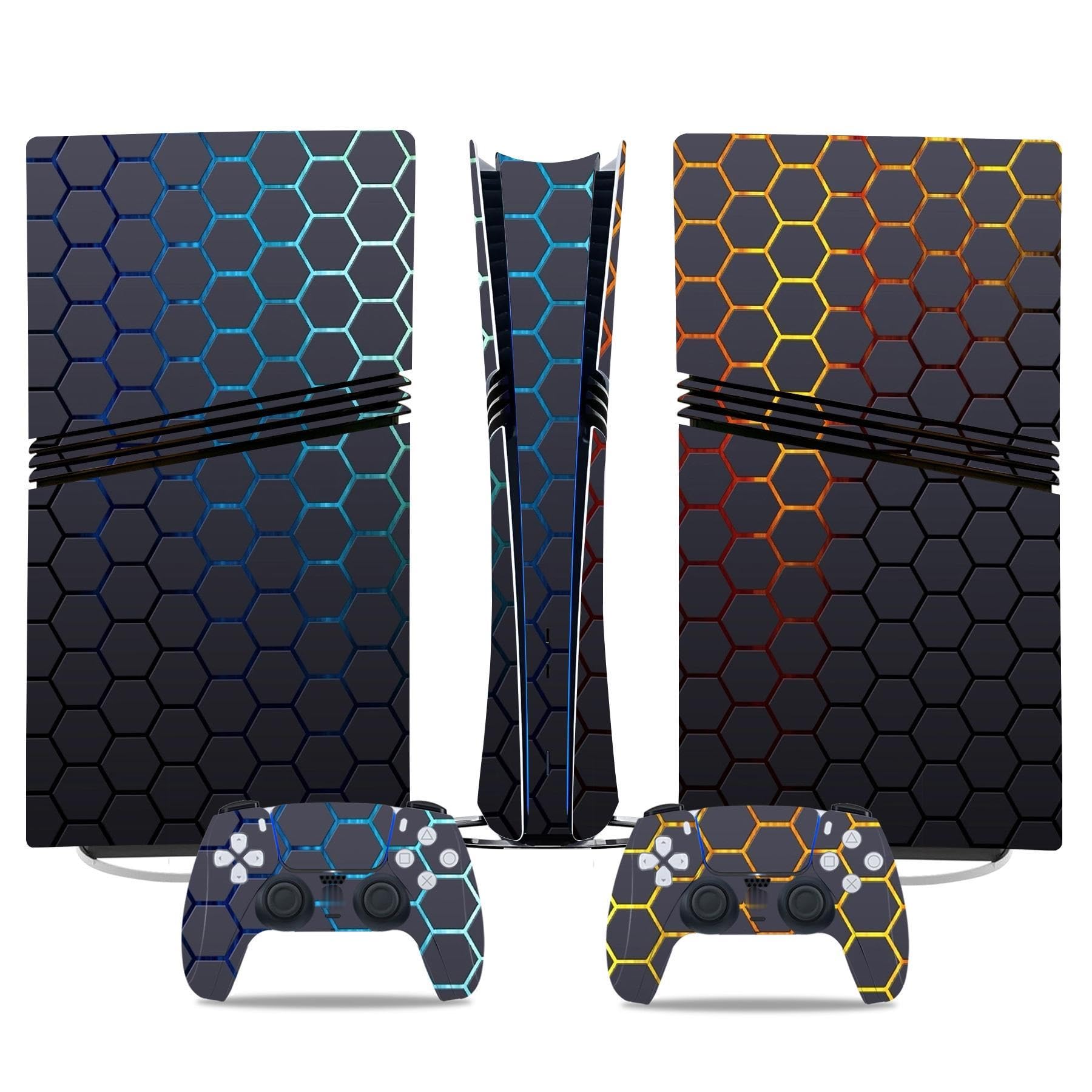 Antigraffio Per PS5 Pro Skin Disc Edition & Per PS5 Pro Skin Digital Edition Console Controller Vinyl Cover Skins Wraps Scratch Resistant Compatible 87071 Senza Schiuma(Digital Edition)