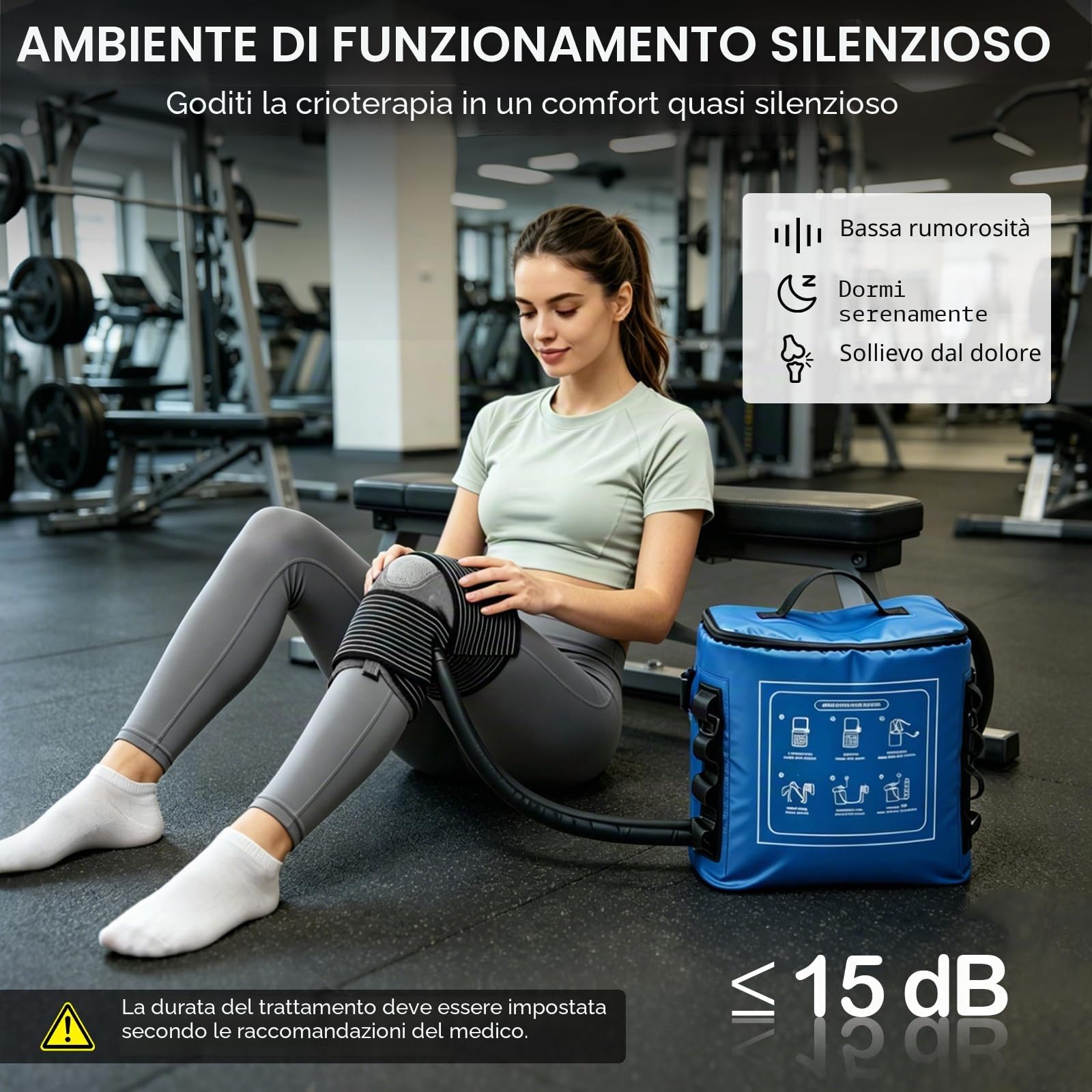 Dispositivo per Crioterapia con Timer, Sistema Portatile da 18L per Ginocchio, Spalla & Articolazioni, Circolazione di Acqua Fredda con Fascia di Compressione, per Recupero & Riduzione del Gonfiore