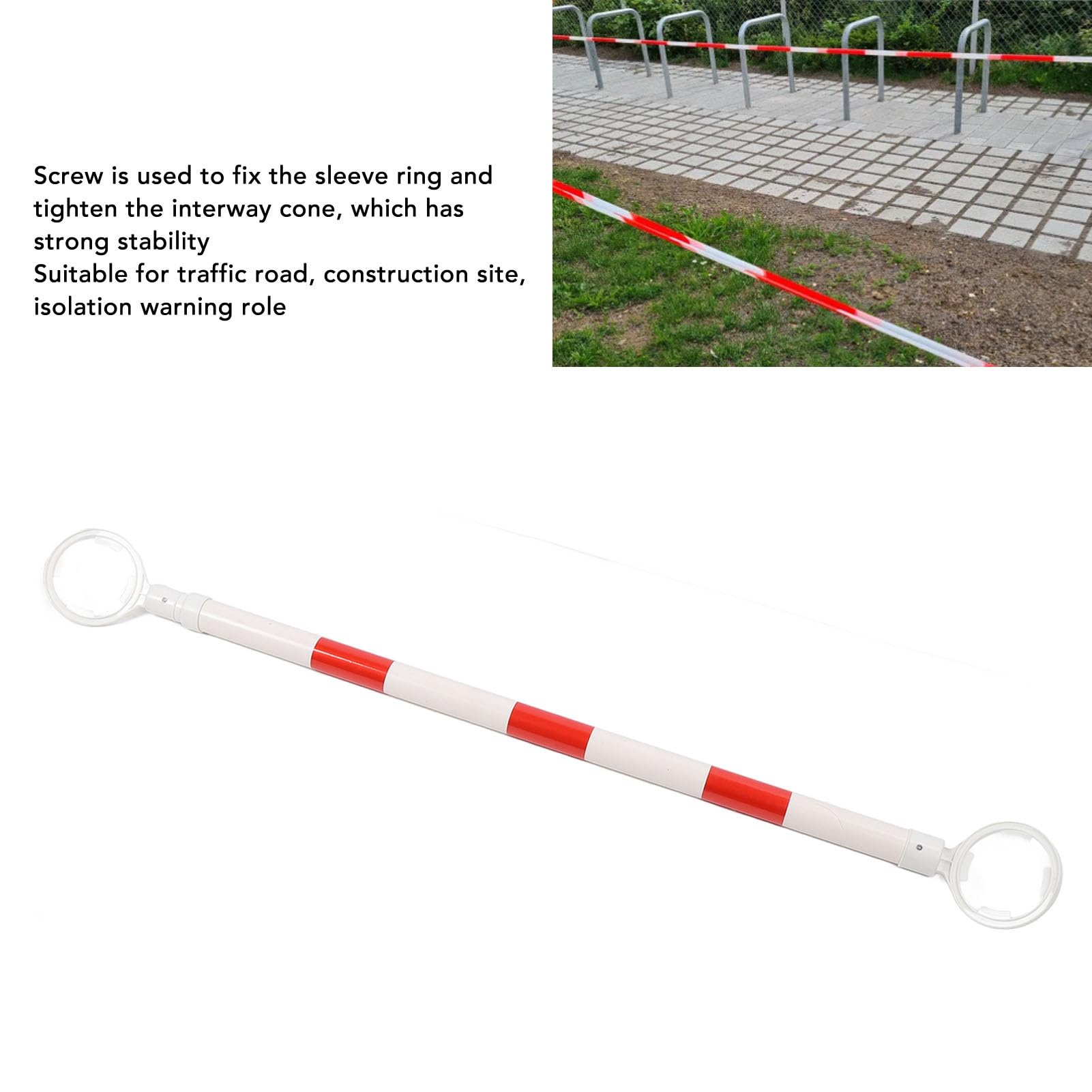 Dilwe Barra de Cono Retráctil Barra de Cono de Tráfico Expandible de Plástico Diseño Reflectante Divisor de Advertencia Ajustable de 37,8 a 70,9 Pulgadas para Estacionamientos Áreas de Peligro para