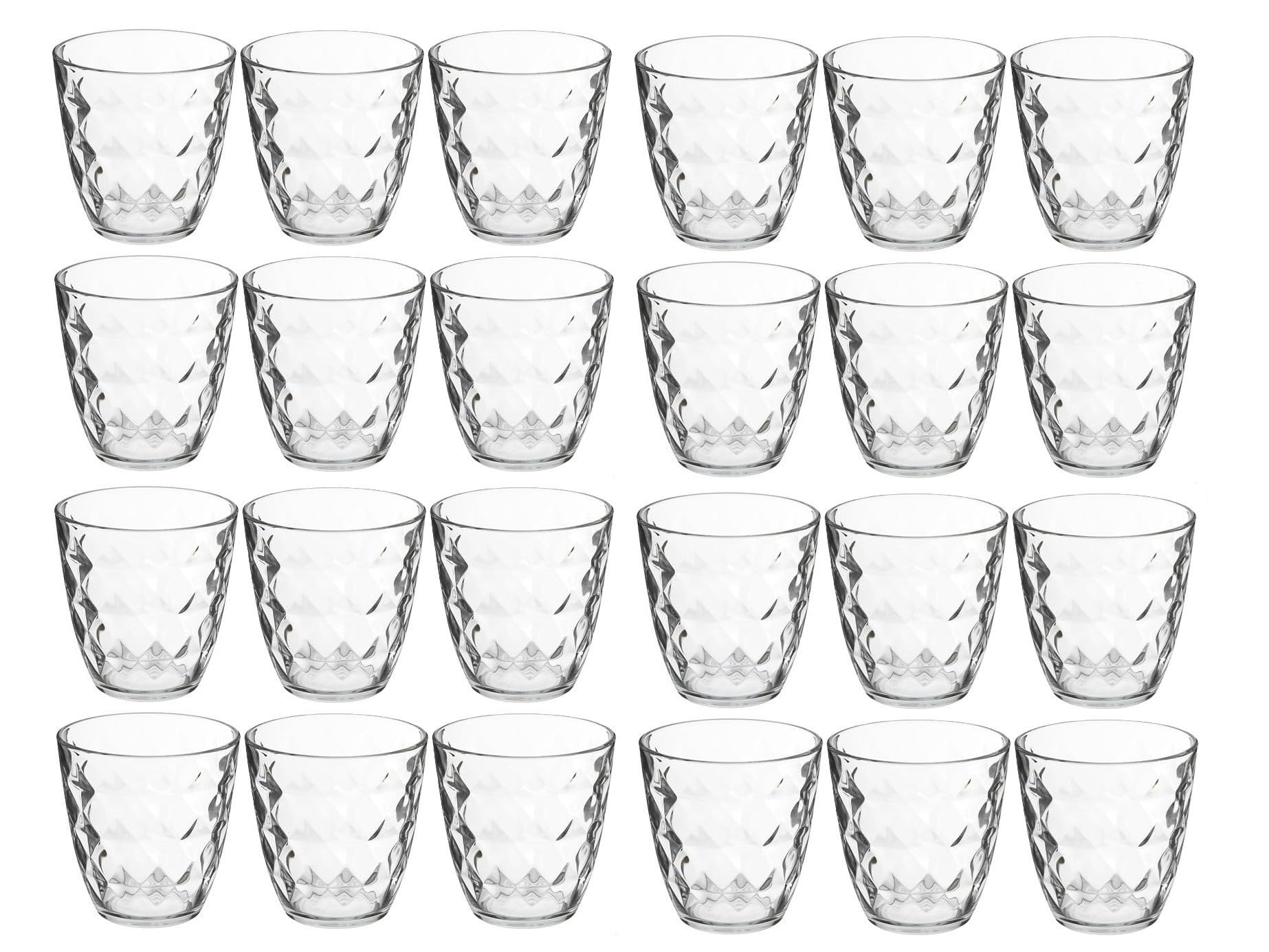 Lote de 24 vasos de 25 cl | vasos de agua martillados | Fabricación francesa | apilables | Todos los usos
