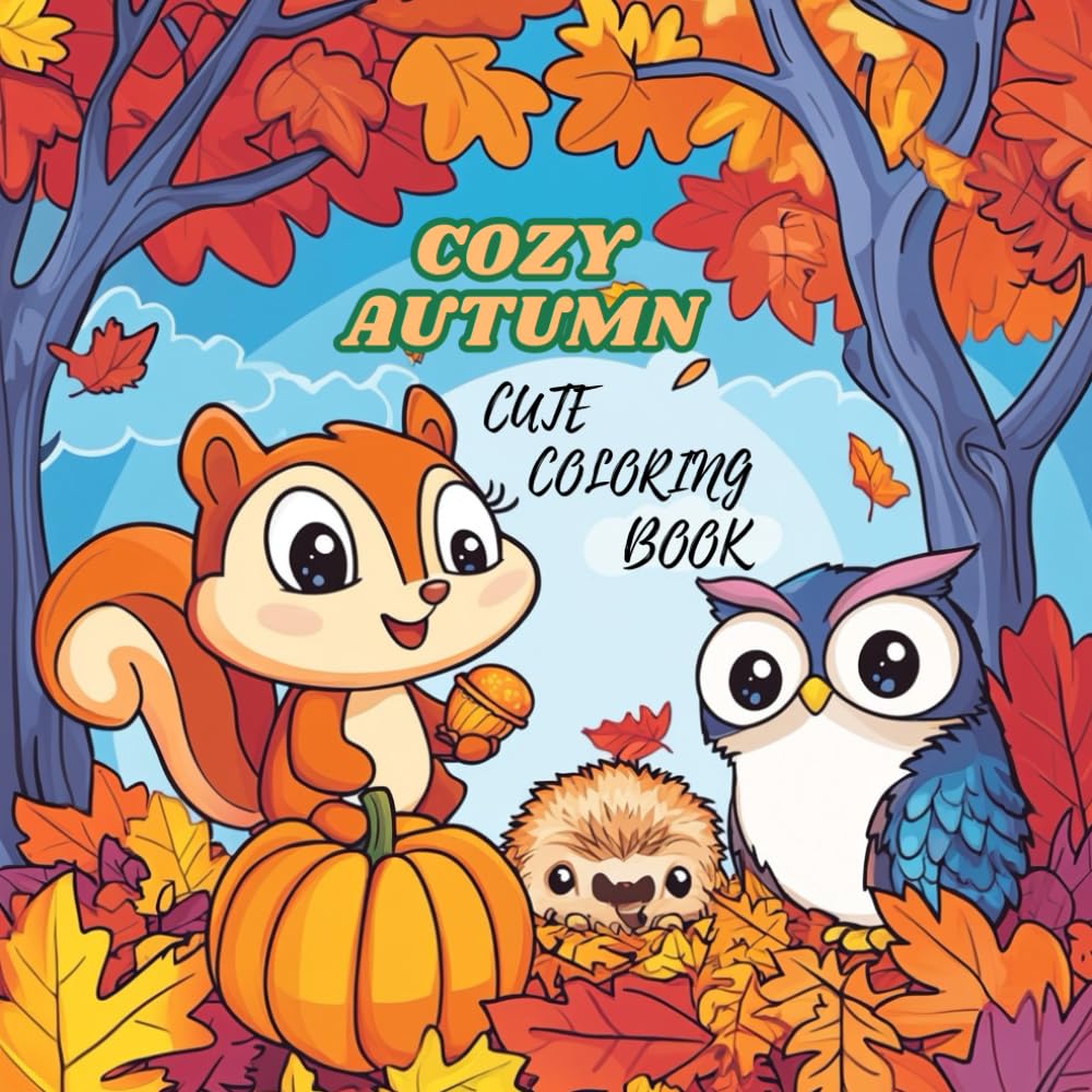 Bold and Easy Autumn Coloring Book for Adults and Teens: Cozy Fall-Themed Pages with Pumpkins, Leaves, Cocoa, and More – Relaxing Seasonal Coloring Fun