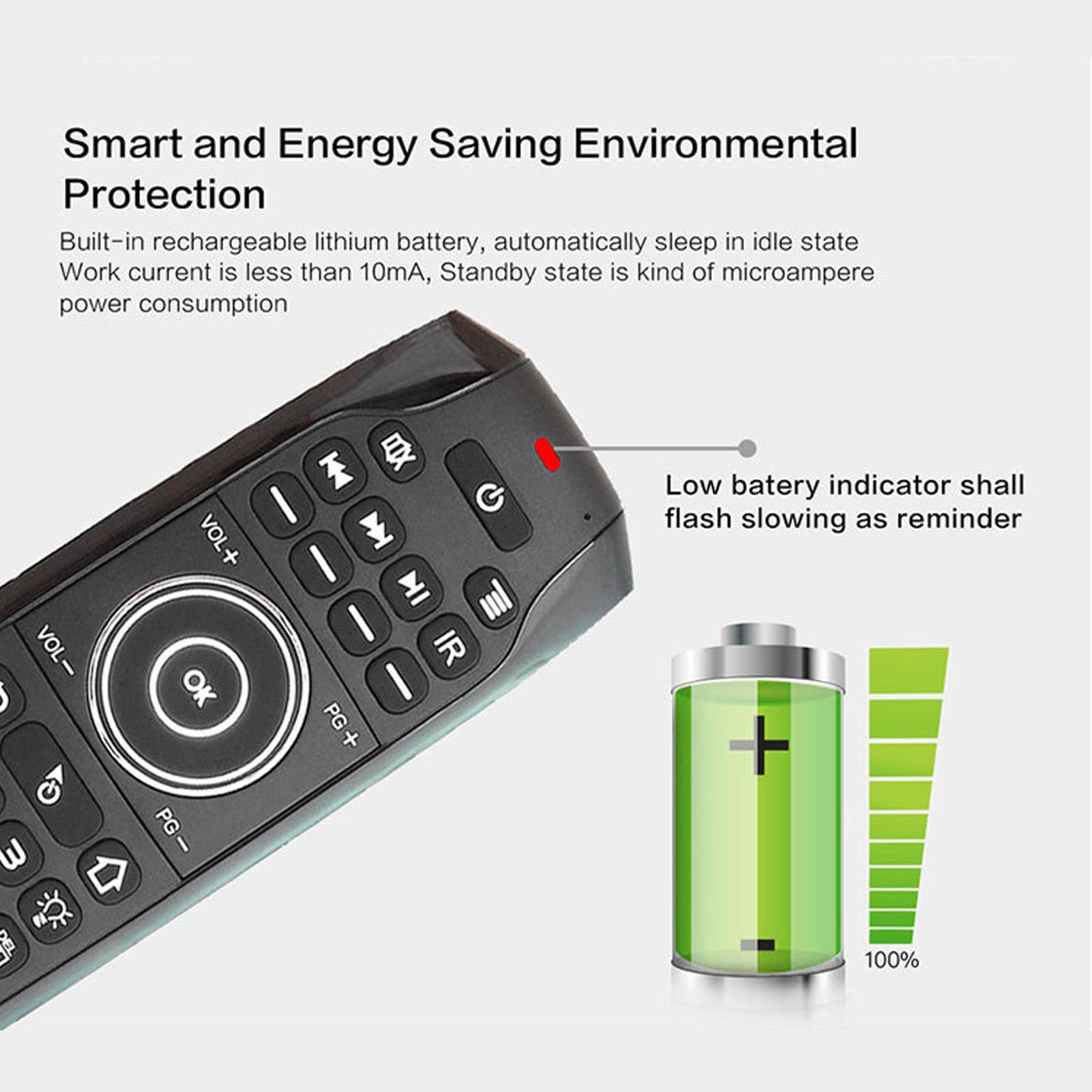Kabellose Air Mouse Fernbedienung mit beleuchteter Tastatur | 2 4G Sprachfernbedienung Projektor TV Box PC Smart TV 6 Achsen Gyro Sensor 77 Tasten