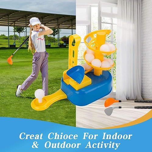 Miniatura 8 de OMNISAFE Juego de juguetes de golf para niños con 15 pelotas de golf juguete deportivo para interiores y exteriores juego de ejercicio regalos de