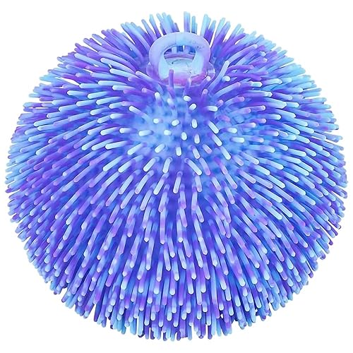 ArtCreativity Tie Dye Puffer Ball With Hanging Loop, 6 Inch Spiky Stress Relief Squeeze Fidget Toy for Kids, Calming Sensory Toy for Autistic Children, Party Favor