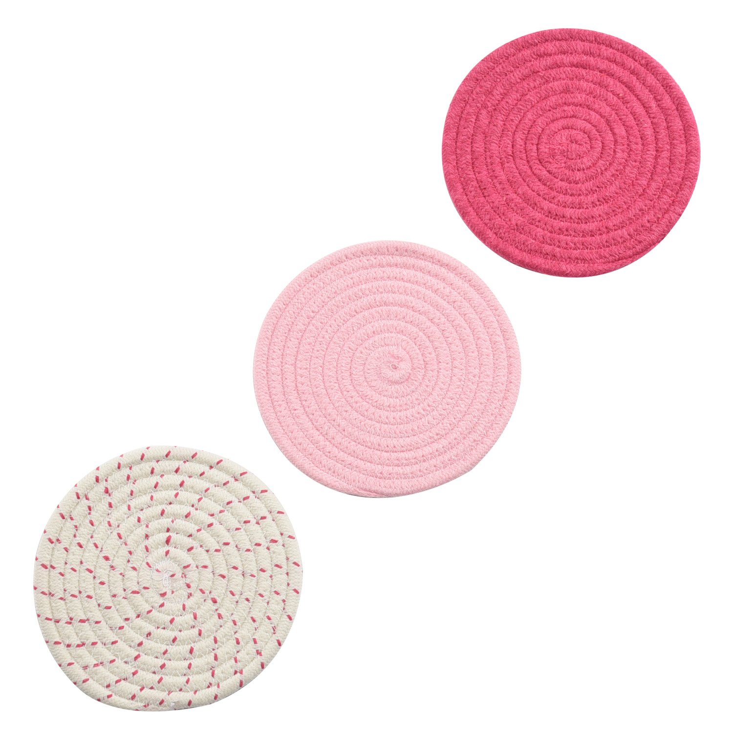 Jennice House Zestaw podkładek pod garnki, podstawki, 100% czysta bawełna, stylowe podstawki, Hot Pads, Hot Pads, podstawka na łyżki do gotowania i pieczenia, średnica 17,8 cm, 3 sztuki
