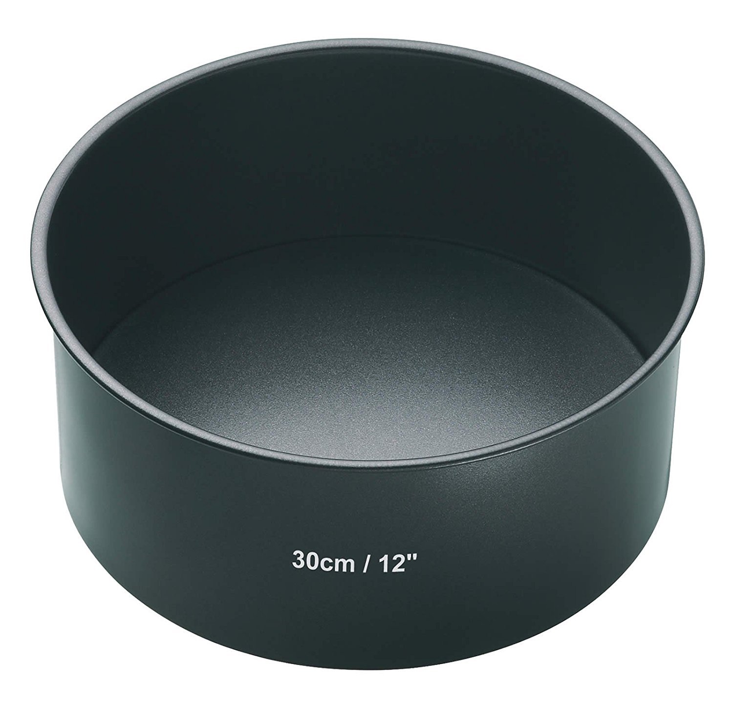 MasterClass Głęboka forma do ciasta z wyjmowanym dnem, z powłoką nieprzywierającą bez PTFE, PFOA i BPA, stal węglowa 1 mm, duża okrągła forma 12 cali, 30 cm, szara