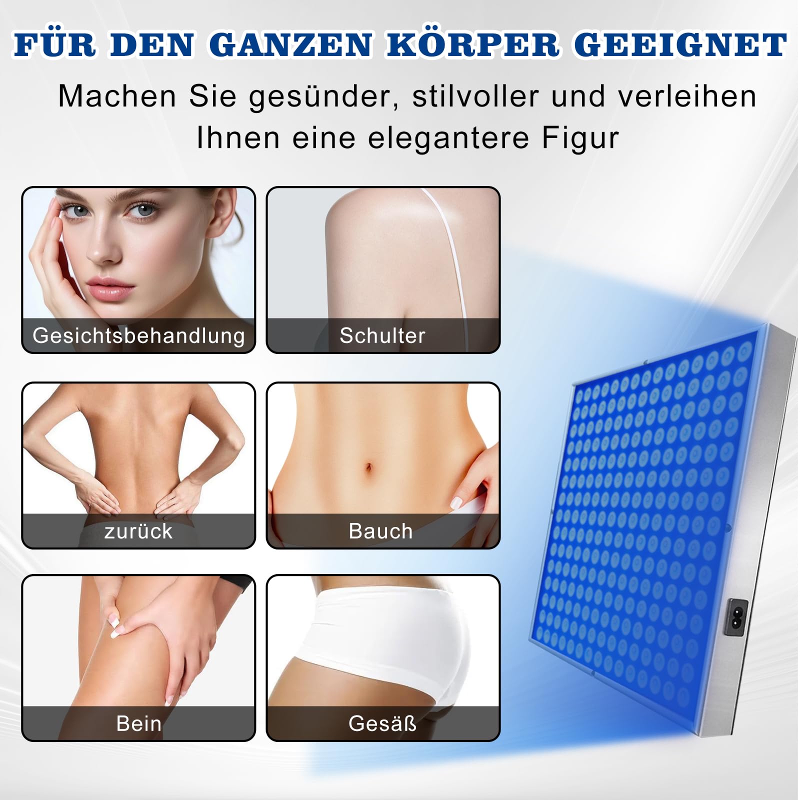 Lampe de bronzage solarium portable pour bronzage du visage à la maison lumière du jour pour le visage et le corps avec support réglable et crochets de suspension