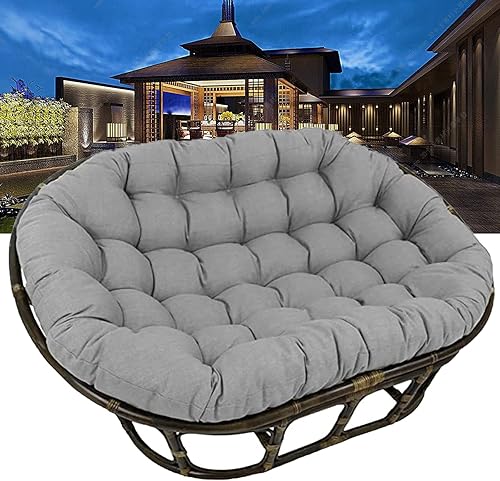 Miniatura 2 de Papasan doble de gran tamaño, cojín para silla de huevo, cojín de silla Papasan doble, cojín acolchado de asiento Papasan de ratán, columpio de