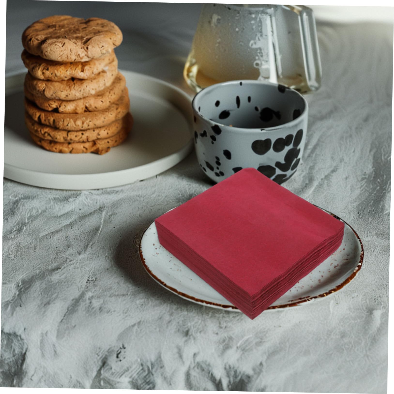 BESTYASH 50 Servilletas Desechables de Pulpa de Madera Reciclables y Absorbentes para Cocina y Bar en Color Rojo Oscuro Adecuado para Bodas y Fiestas