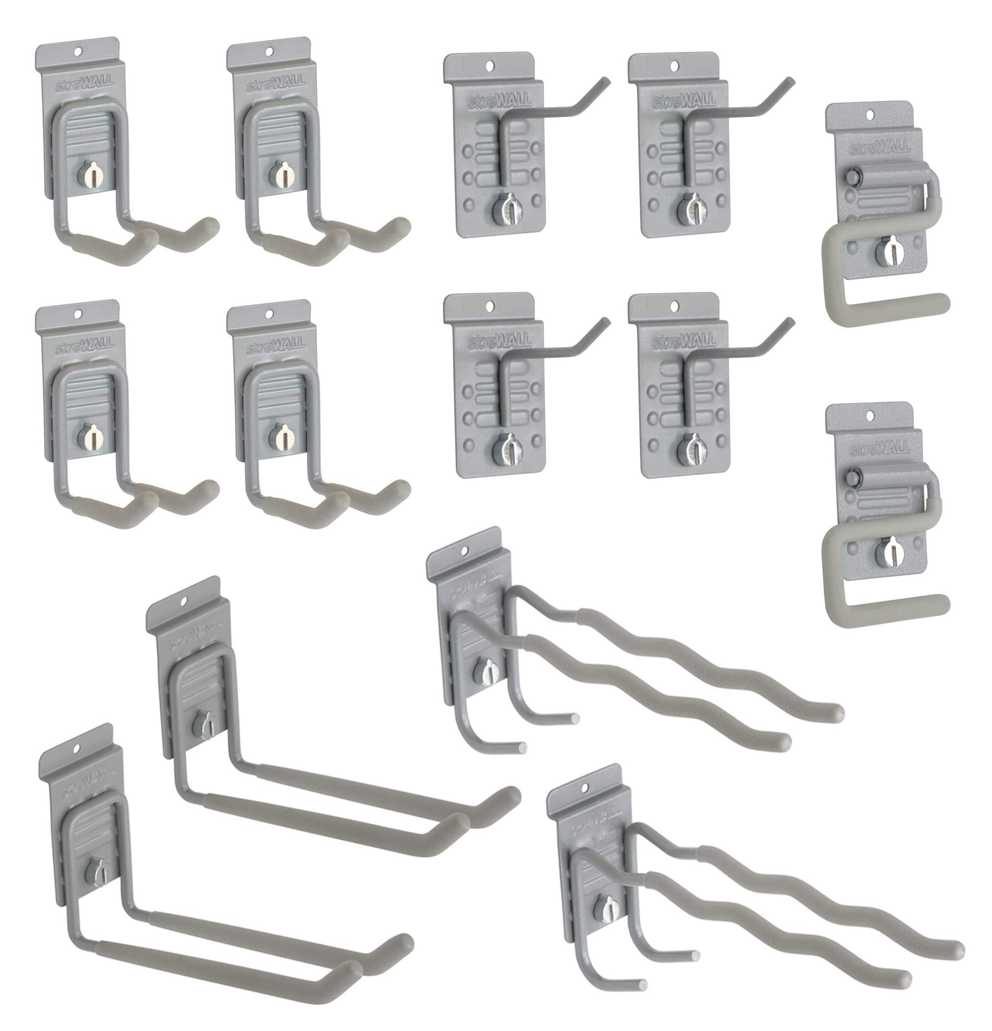StoreWALL 14 Hook Slatwall Accessory Starter Kit Bundle