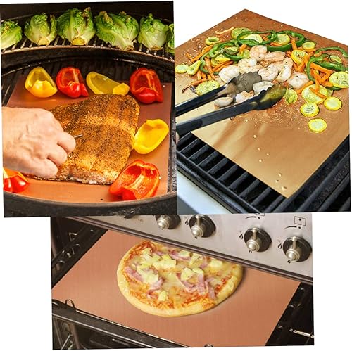 Miniatura 8 de Happyyami 6 Pcs Bbq Grill Mat Baking Mat Baking Pad Oven Pan Liner Silicone Tray Parts Tray Non Stick Toaster Oven Pans Oven Grill Mat Oven Liners