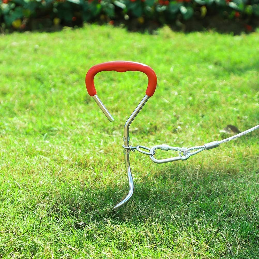 Dog Tie Out Cable and Stake 15 ft - Reflective Design Dog Run Fit for Small to Medium Dogs with 16" Stake, Dog Lead for Yard, Camping, Garden