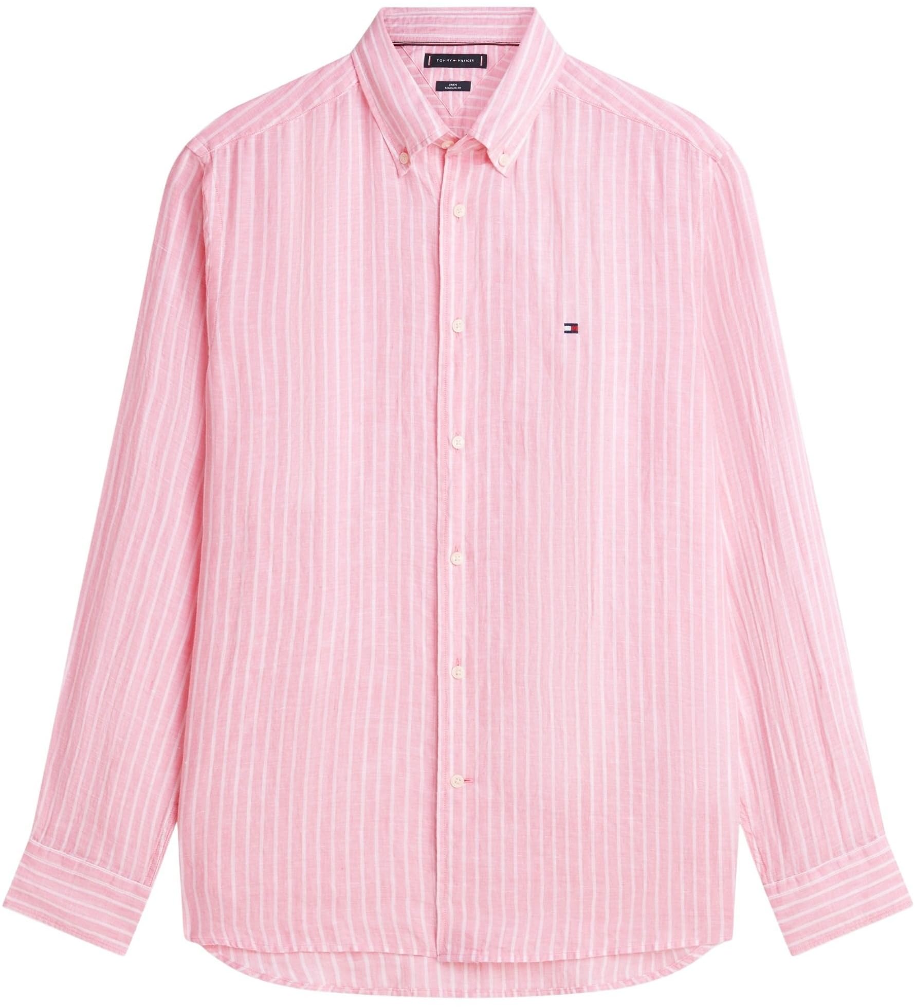 Tommy Hilfiger Koszula S/S Mężczyźni Linen Bengal Stripe Rf Shirt Mw0mw42400