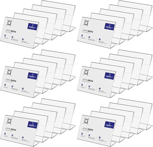 Daletu Mini soporte de letrero acrílico, 30 etiquetas de precio para tarjetas de nombre, soporte de etiquetas de alimentos, 2.36 x 1.57 pulgadas,
