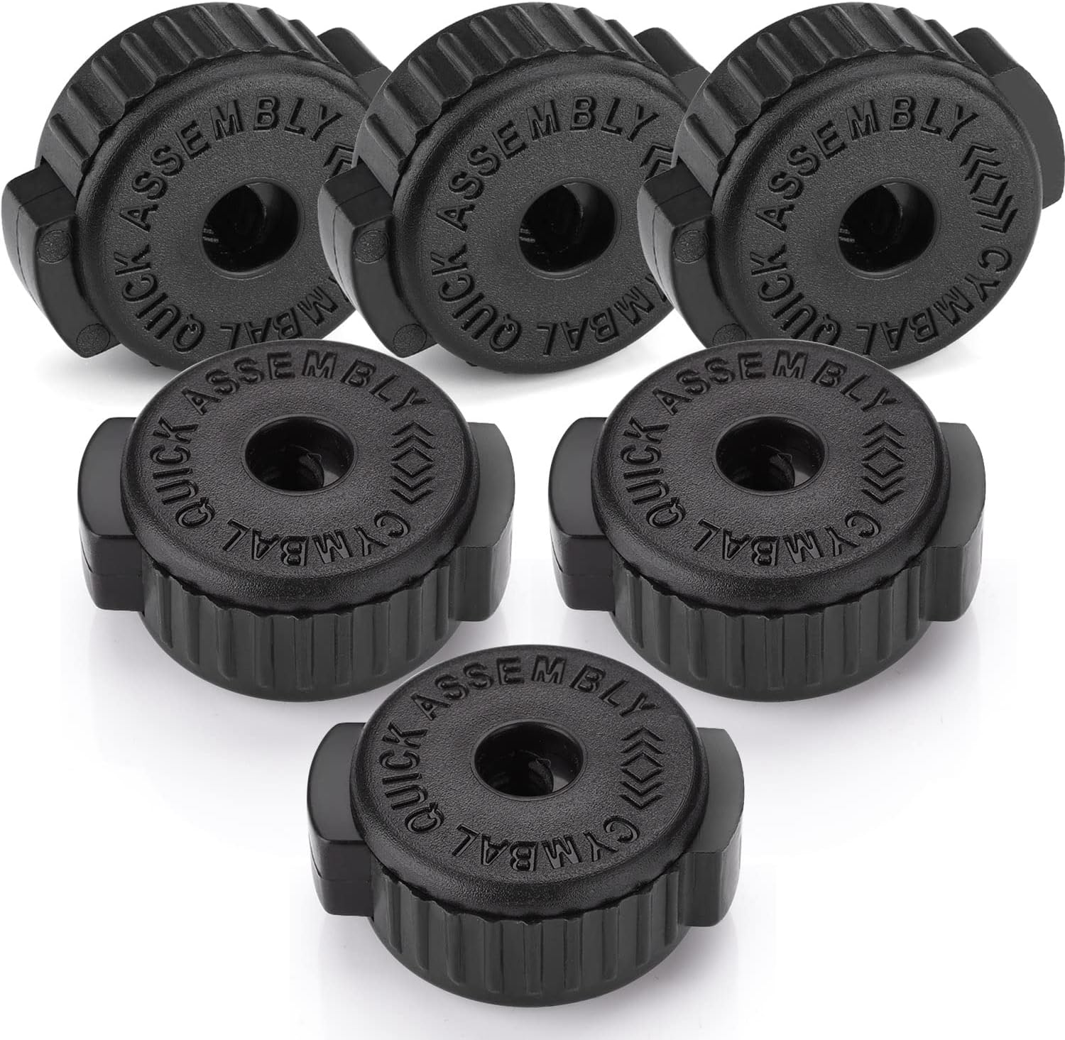 6PCS Black Plastic Cymbal Nuts, 8mm Quick-set Cymbal Nut for Percussion Drum Kit, Quick Release Cymbal Nut & Cymbal Mate for Percussion Replacement Kitparts