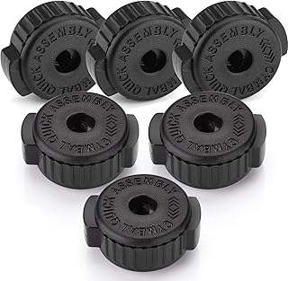 Facmogu 6PCS Black Plastic Cymbal Nuts, 8mm Quick-set Cymbal Nut for Percussion Drum Kit, Quick Release Cymbal Nut & Cymbal Mate for Percussion Replacement Kitparts
