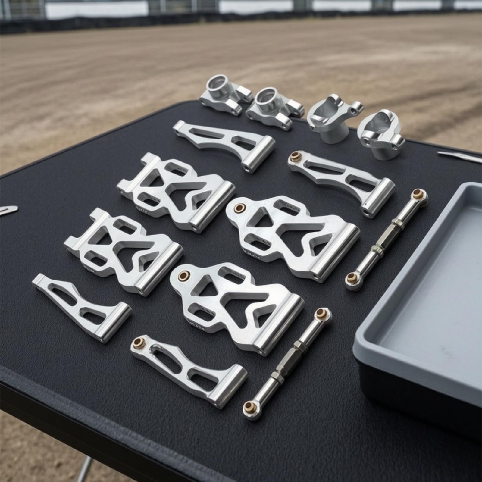 RC-Metall-Upgrade-Komponenten-Kit Tuningteile Leicht Montagesatz für Modellbauer, Modellbau, Reparatur, Schwarz
