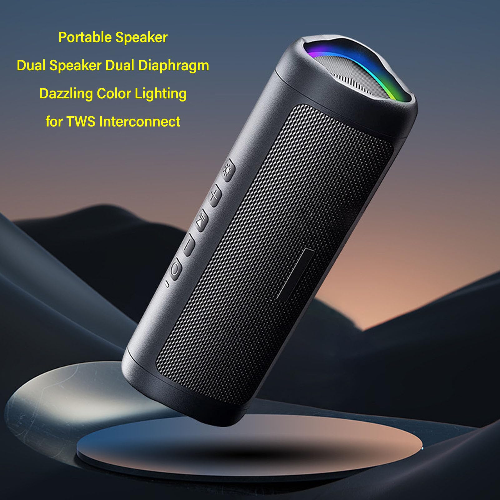 Przenośny Głośnik Bluetooth, Głośnik z Oświetleniem LED, Wodoodporny Głośnik Bezprzewodowy z technologią TWS do Domowych Sportów Prysznicowych na świeżym Powietrzu