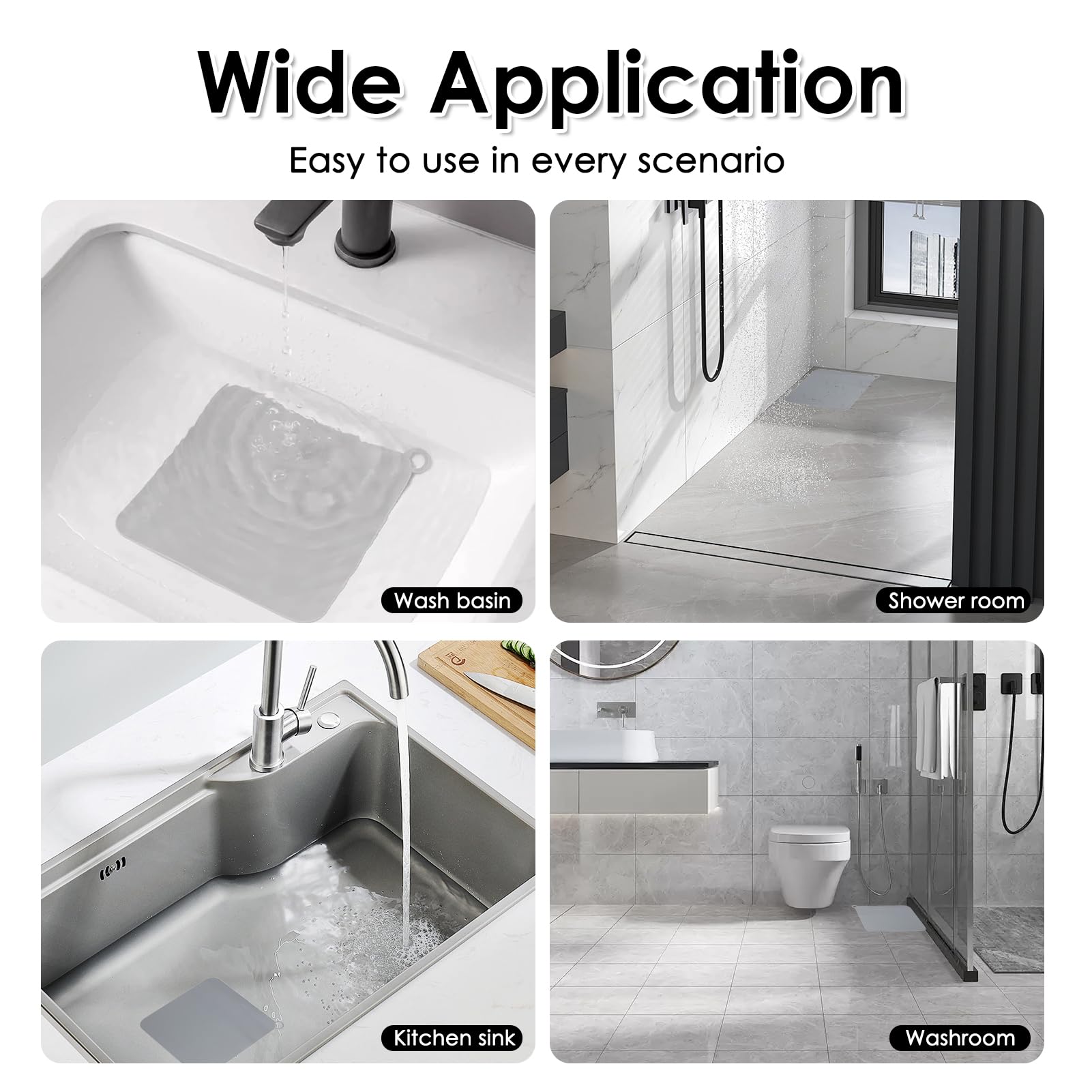 2 Tappi Silicone Per Scarico Pavimento - Anti Odore Con Gel Di Silice Per Bagno E Cucina - Foto 4