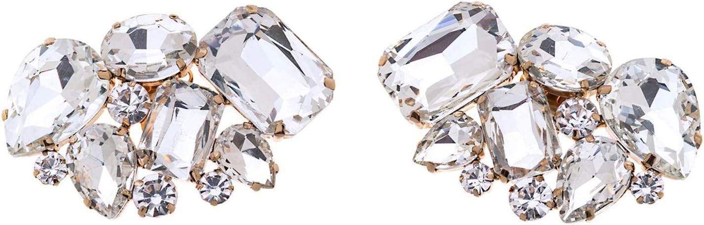 Sponsored Ad - Fashion Crystal Shoe Clips Women's High Heel Rhinestone Shoe Buckles Decorations, 1 Pair (White)