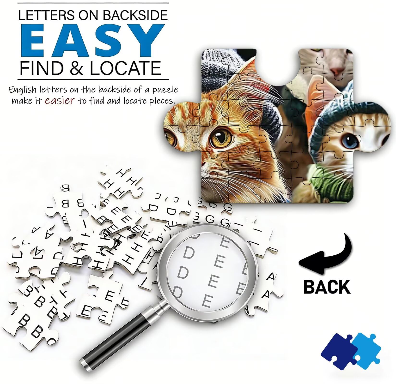Puzzle 1500 Teile, Holzpuzzle Erwachsene Katze Tier Impossible Klassische Jigsaw Puzzles 87 x 57 cm, Familien Spiel, Puzzle Stressabbau Denkspiel, Puzzle-Liebhaber w0-560