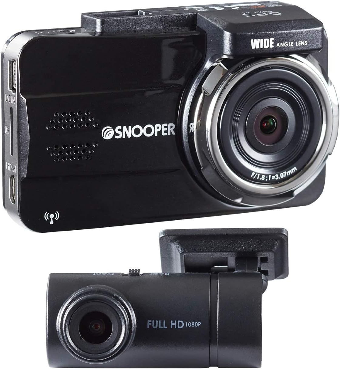 Snooper DVR-5HD G3 Full HD Front And Rear Dash Cam System - Wide Angle, GPS And Wifi Enabled, Full 1080p HD Dual Dashboard Cameras With Speed Camera Alerts