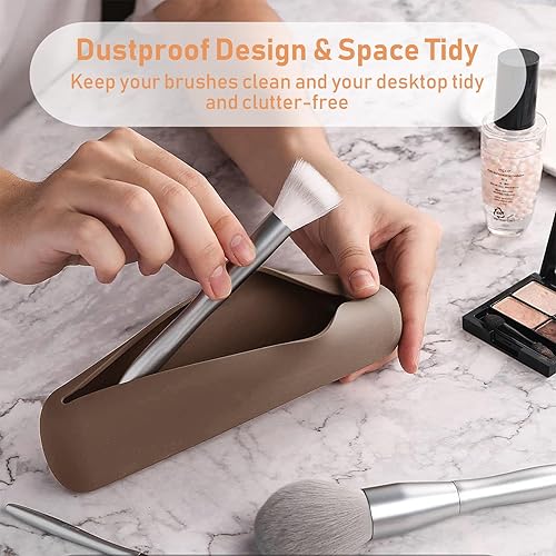 Miniatura 2 de Soporte para brochas de maquillaje de viaje, soporte de cepillo de maquillaje de silicona, bolsa de maquillaje de silicona para artículos de