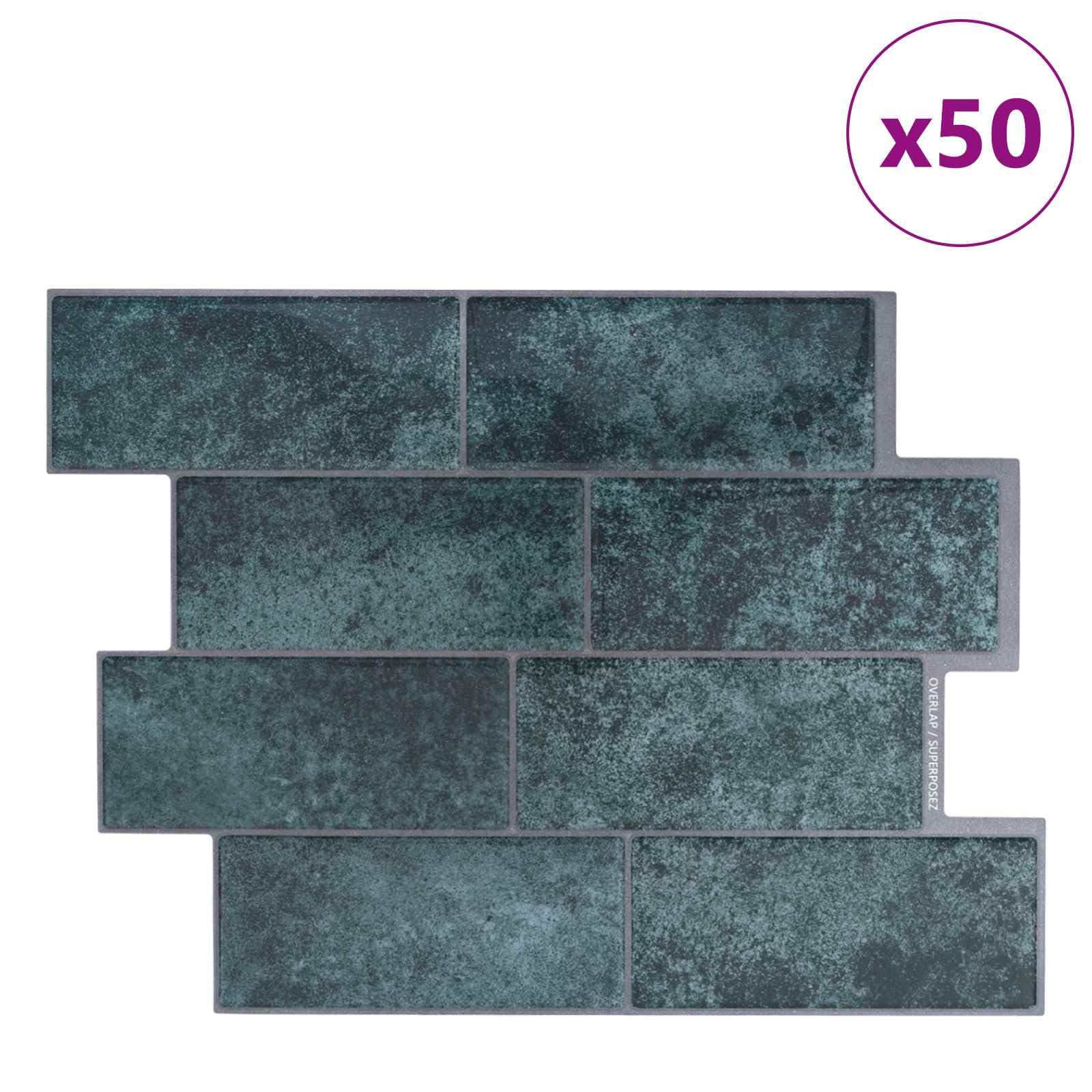 Płytki ścienne samoprzylepne 50 szt. 29 x 21 cm poliuretan i PET
