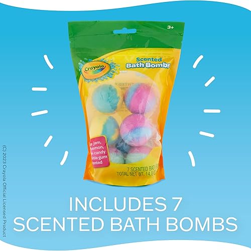 Miniatura 8 de Crayola - Bombas de baño perfumadas coloridas para niños, color que bañas no tóxicas para niños y niñas, relleno de calcetines navideños, mermelada
