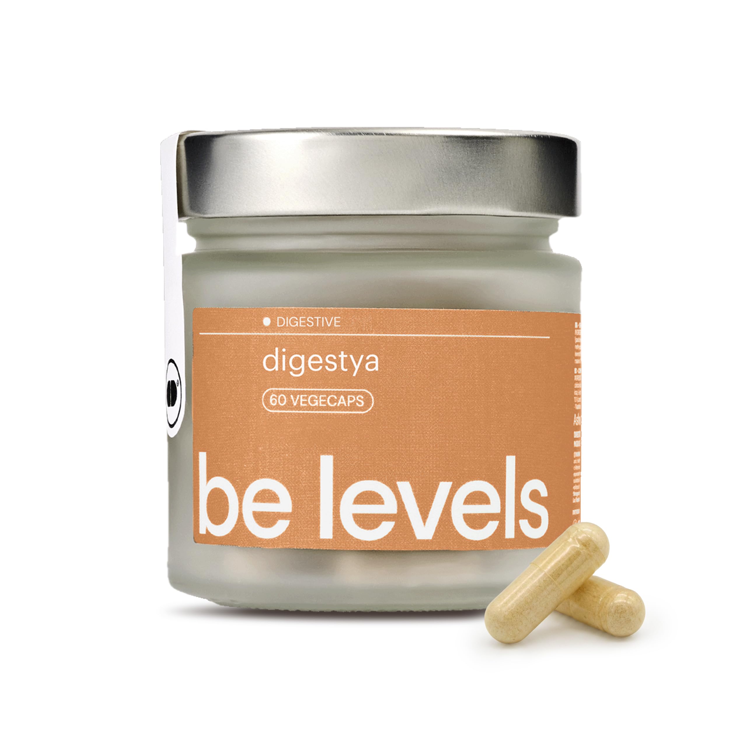 Enzimas Digestivas Butirato Quercetina DigeZyme be levels | Con hinojo, jengibre, melisa y manzanilla. Formula vegana. Sin gluten ni lactosa. 2 capsulas al dia.