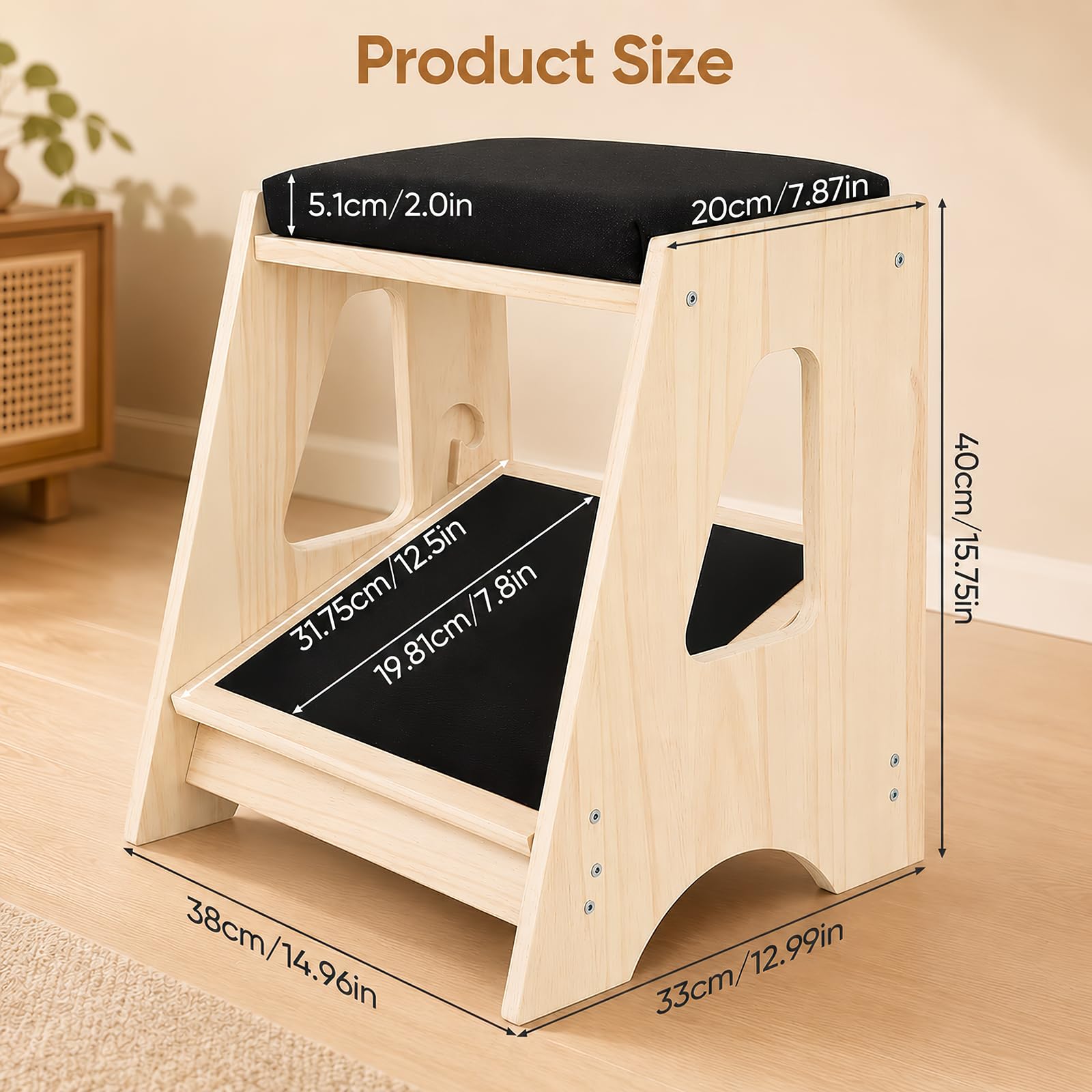 Reposapies de Oficina, Reposapies Madera Ajustable para Escritorio