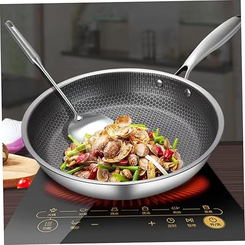 Miniatura 7 de Sartén de acero inoxidable para wok para freír de hierro, sartén antiadherente para huevos, sartén antiadherente para huevos, sartén antiadherente