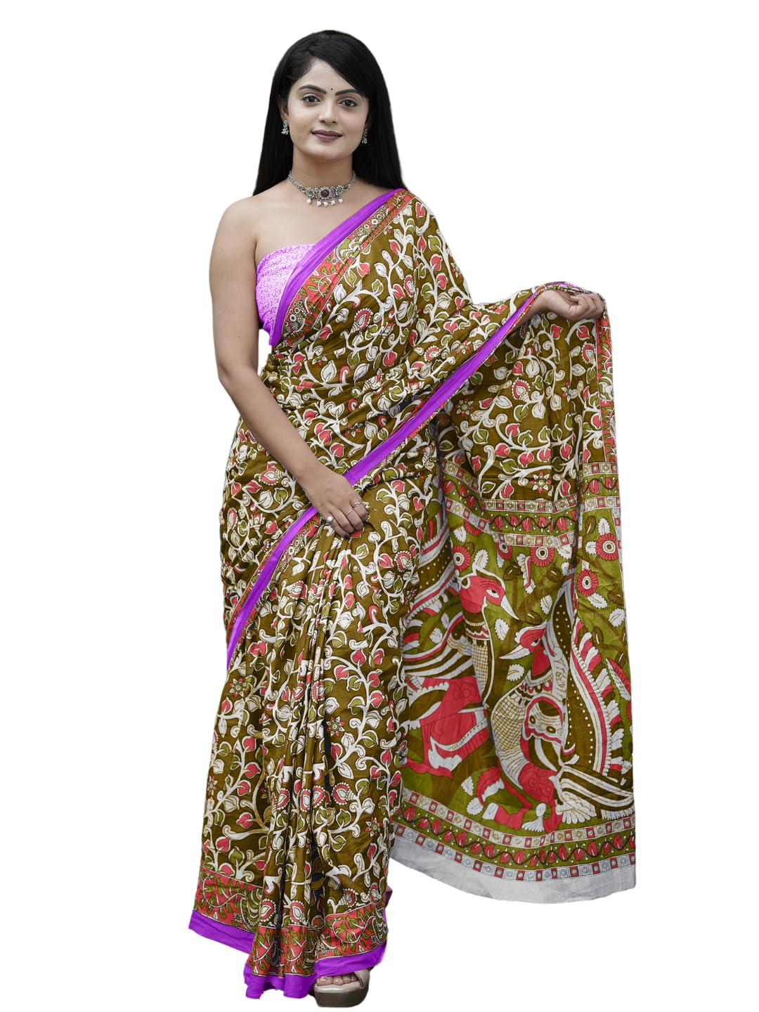 Sari imprimé en coton jaune moutarde Shiv Textiles SMC-ST-363