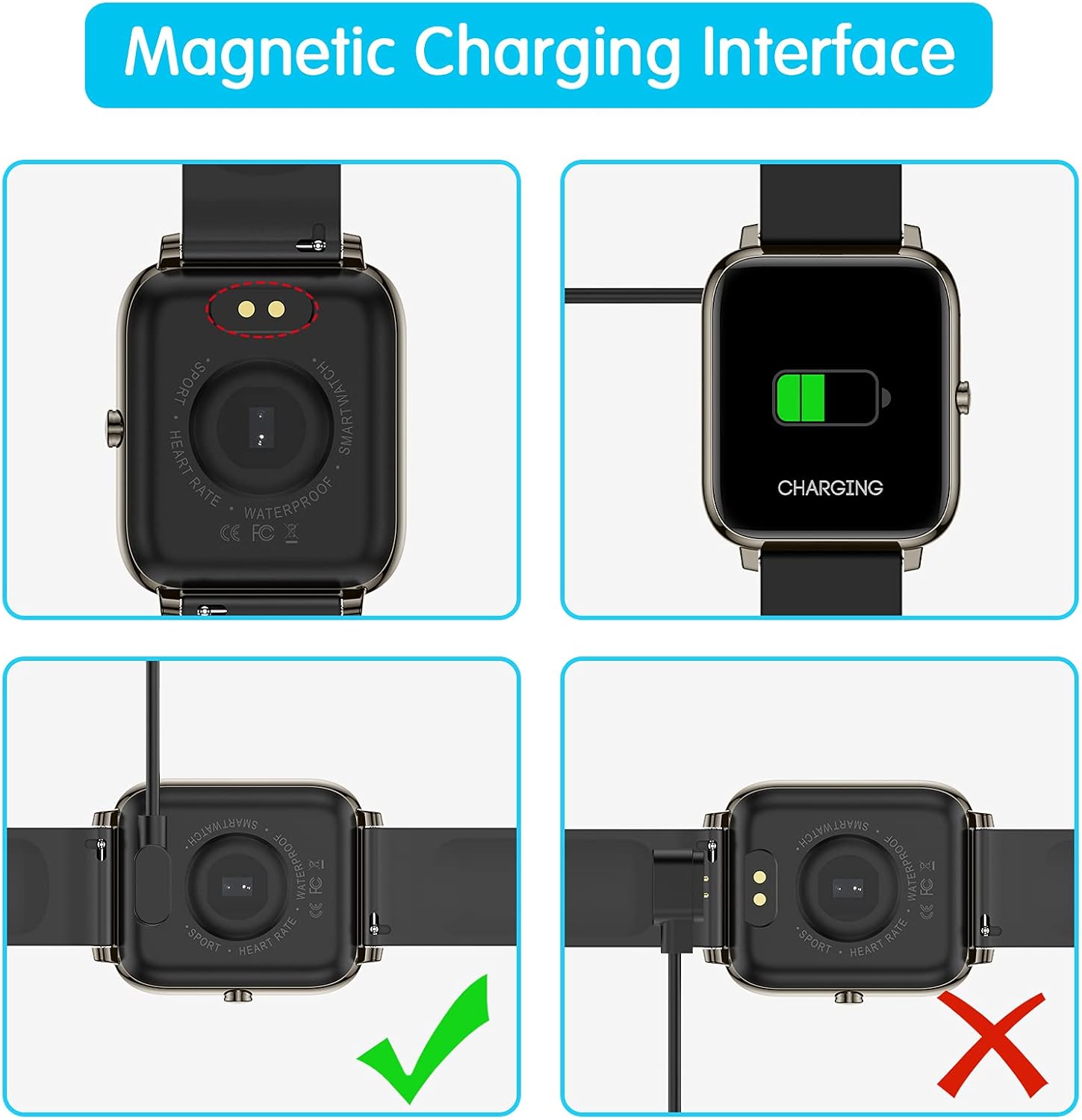 KALINCO Smart Watch Charging Cable for P22 Smartwatches Portable Magnetic Watch Charger : Cell Phones & Accessories