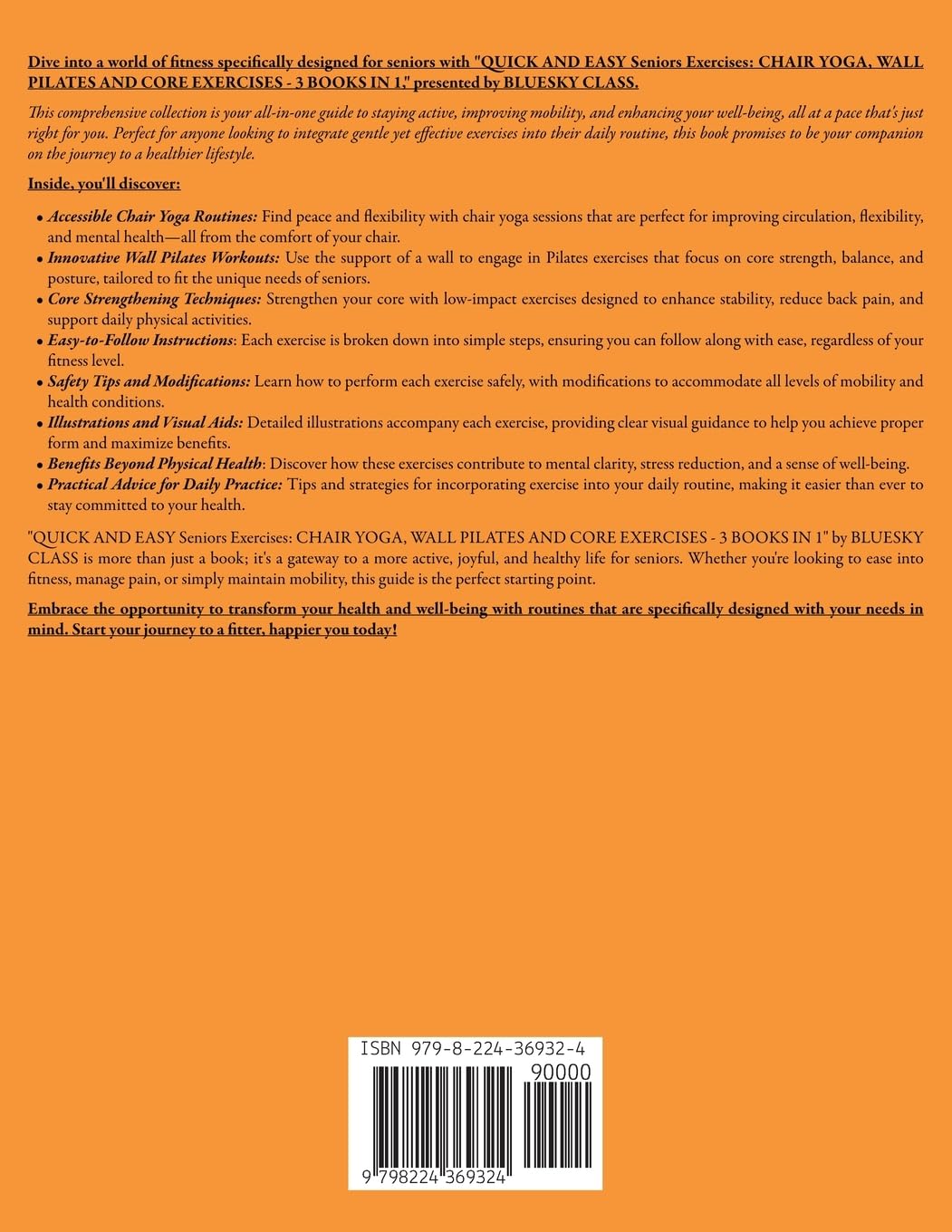 Quick and Easy Seniors Exercises: Chair Yoga, Wall Pilates and Core Exercises - 3 Books In 1: 5