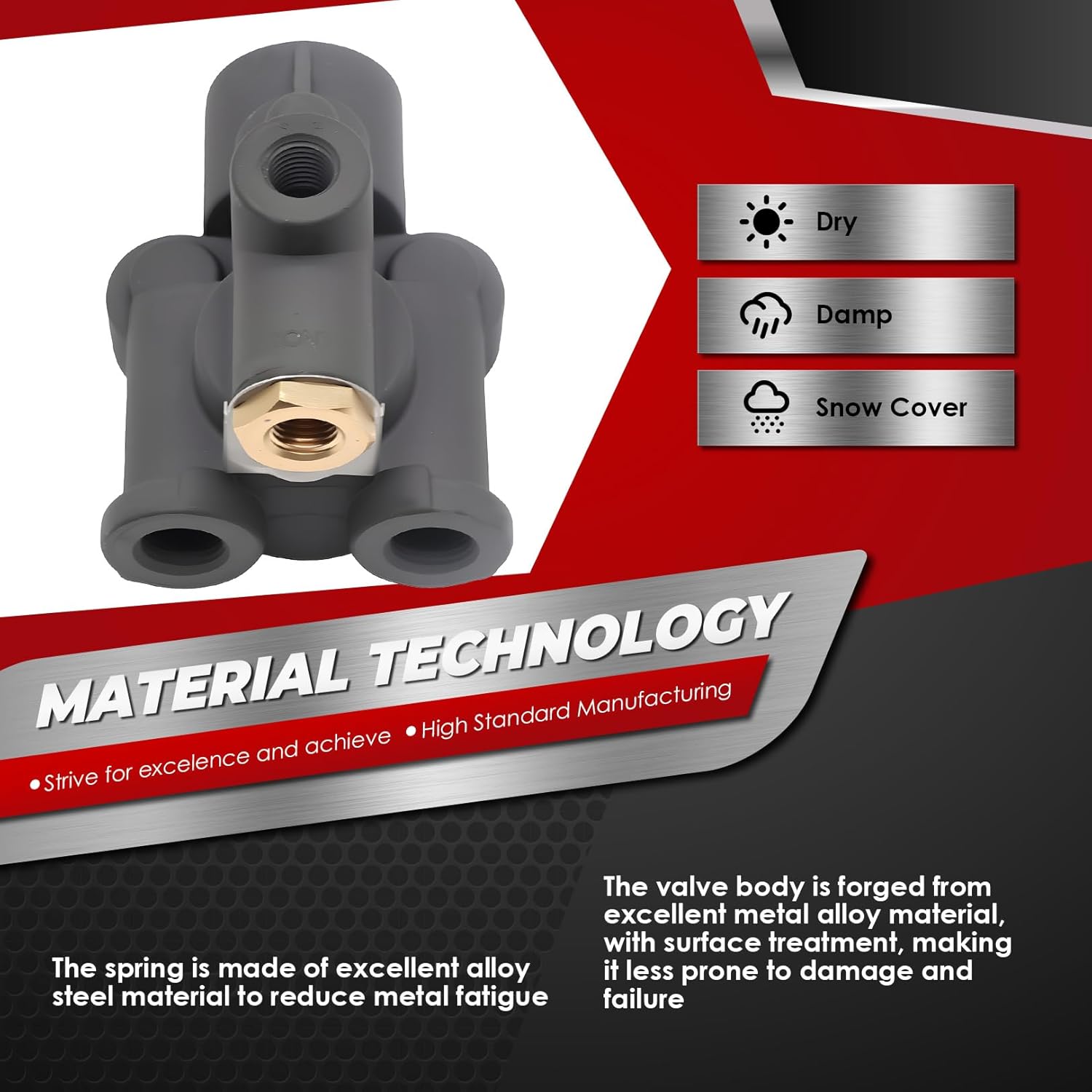 Airmatic Brake Emergency Relay Valve Compatible with 51301 Trailer Emergency Valve 1/4" Supply & Control Ports Spring Brake Control
