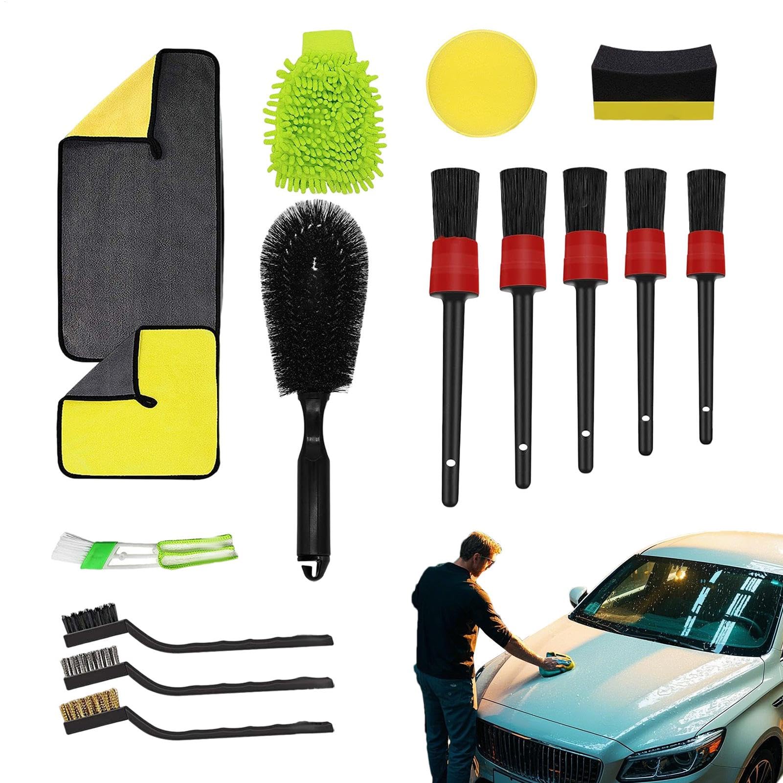 Kit de détail de voiture pour effacer les traces de doigts et nettoyer les jantes encrassées