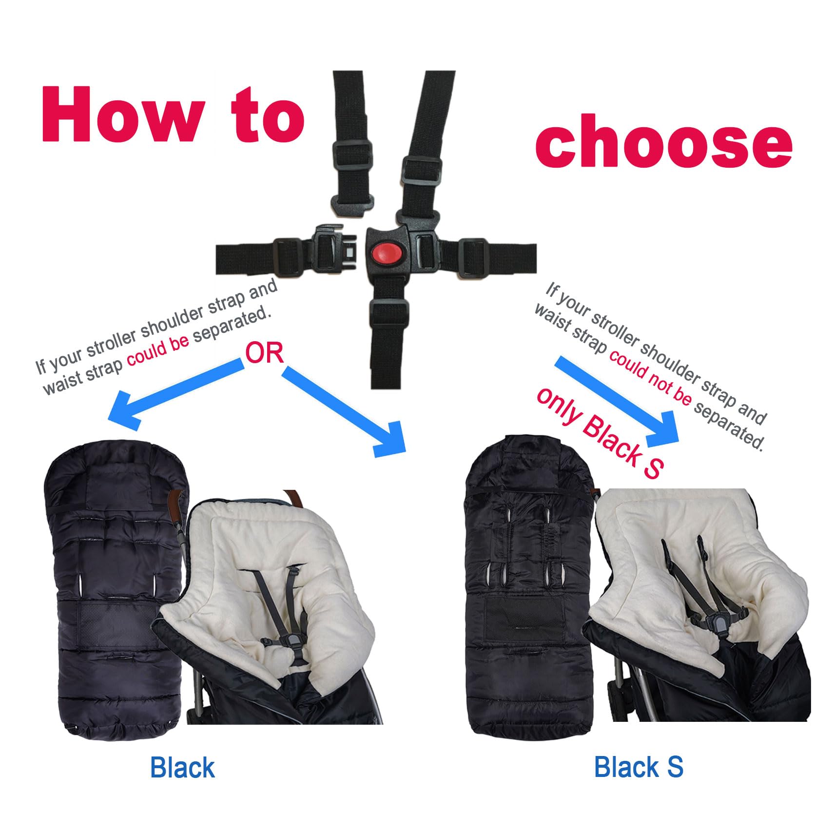 Yobee Toddler Warm Stroller Bunting Bag, Winter Waterproof Windproof Stroller Blanket, Protact Baby from Cold Weather Footmuff for Stroller - 3