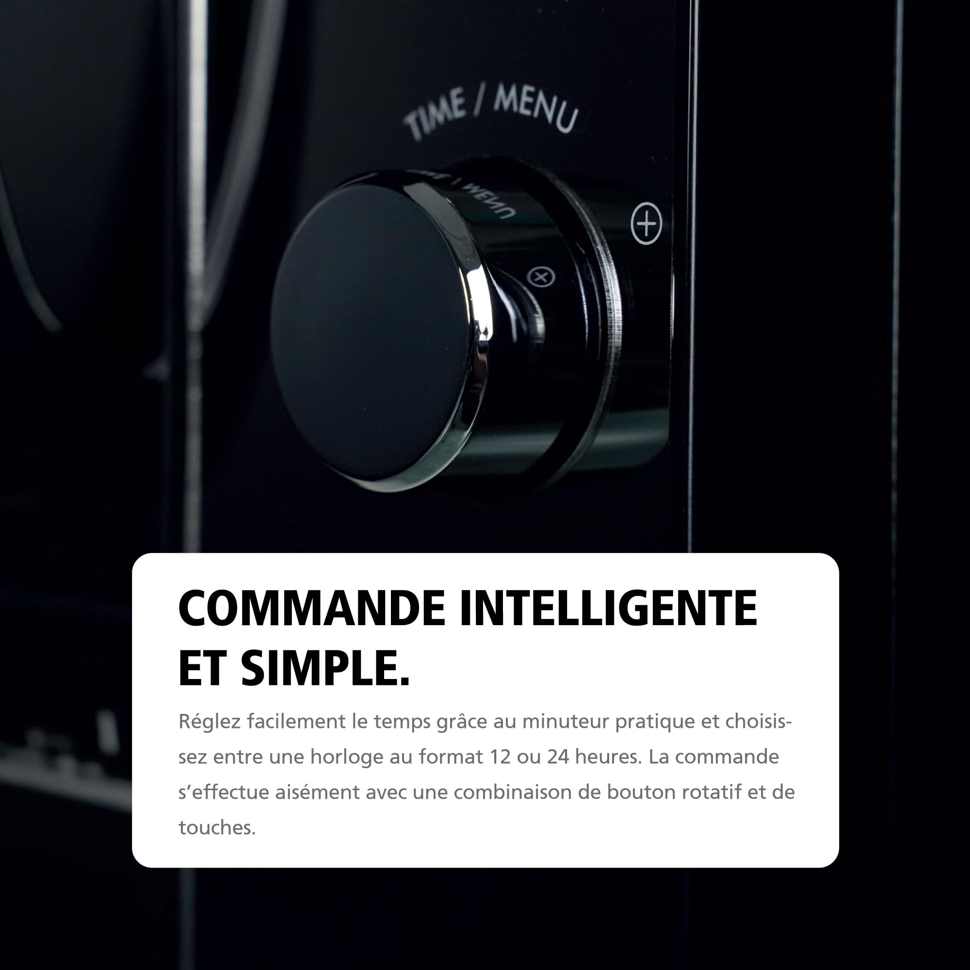 Micro-ondes Brabantia avec Fonction Gril, 20 Litres, Pose Libre, 13 Programmes Automatiques, 6 Niveaux de Puissance, Minuterie Numérique, Grande Capacité, 700W, Noir, BBEK1145DG