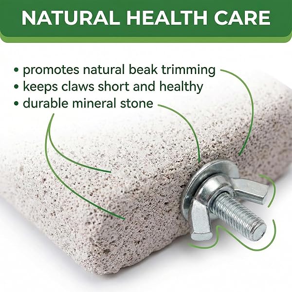 2 Piezas Percha para Pájaros de Piedra Mineral, Diseño Hielo en Palo, Palo para Roer Natural, Para Periquitos y Ninfas, Accesorio Jaula para Cuidado del Pico y las Uñas Juguete - 3