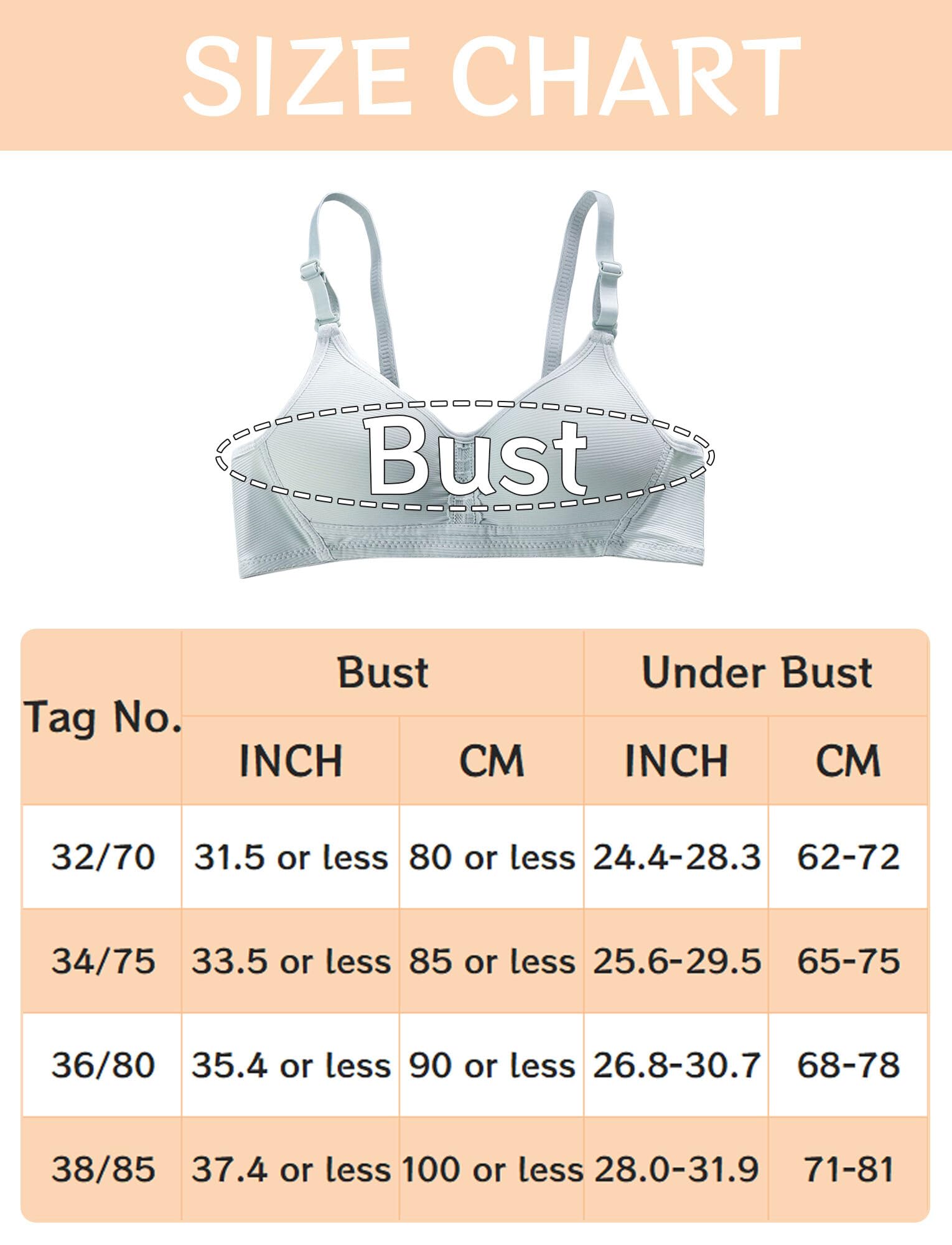 Happy Cherry Mädchen BH ohne Bügel Baumwolle Unterwäsche Sport Bralette verstellbarer Schultergurt